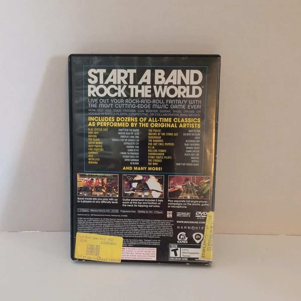 Rock Band Sony PlayStation 2 PS2 2007 Game Disc SLUS-21682 Original Case